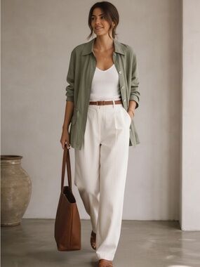 Vintage Emma James 100% Silk Lightweight Utility Women’s Sage Green Jacket
